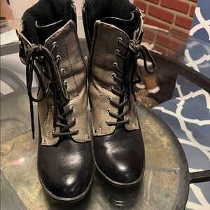 Apt. 9 Black and Gray Lace Up Boots